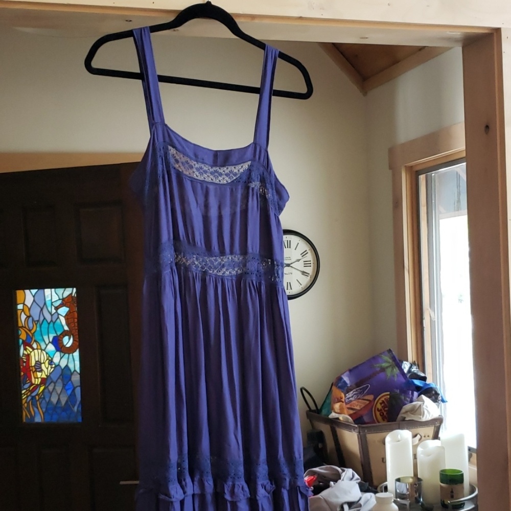 Free people purple peasant maxi dress